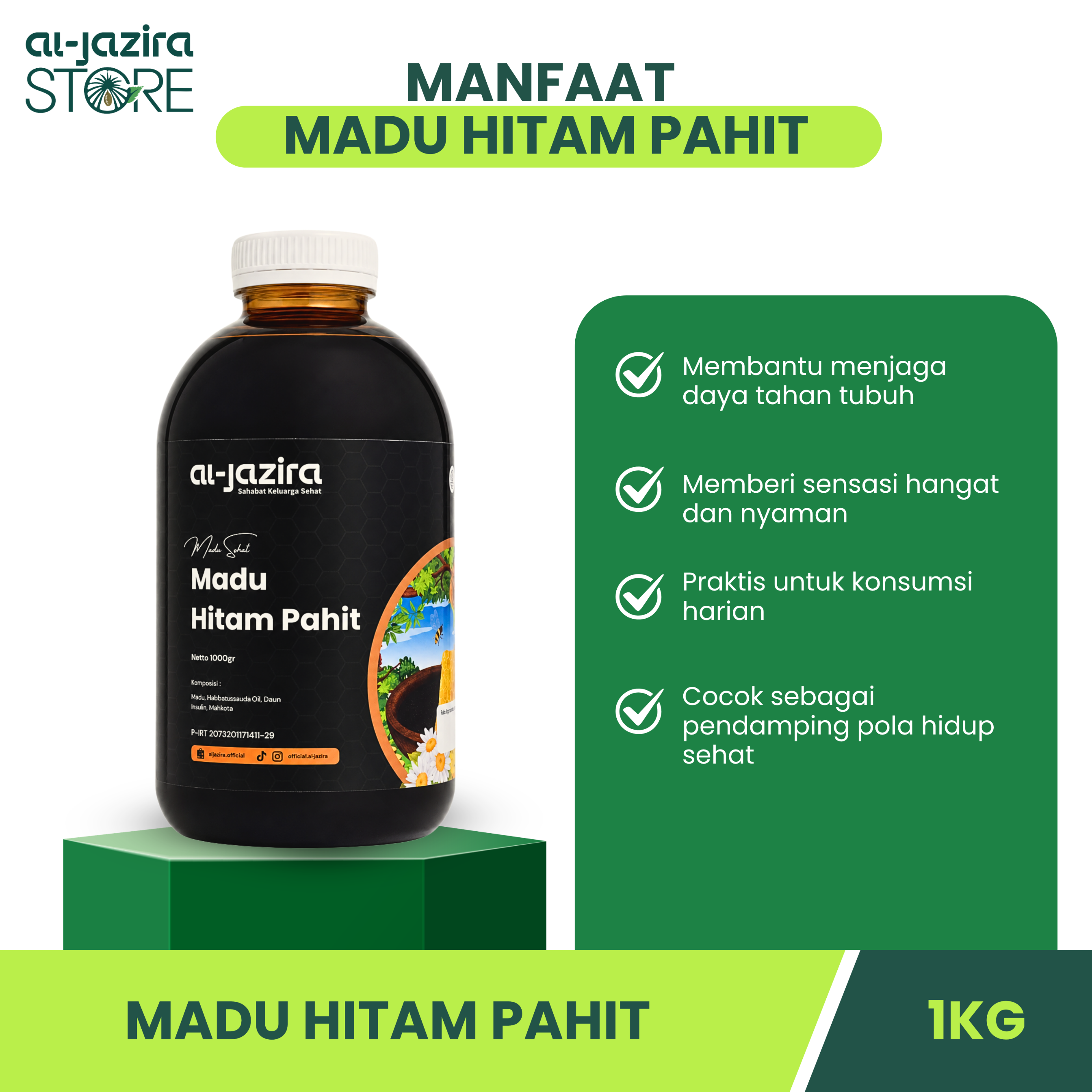 Al-Jazira Madu Hitam Pahit 1Kg