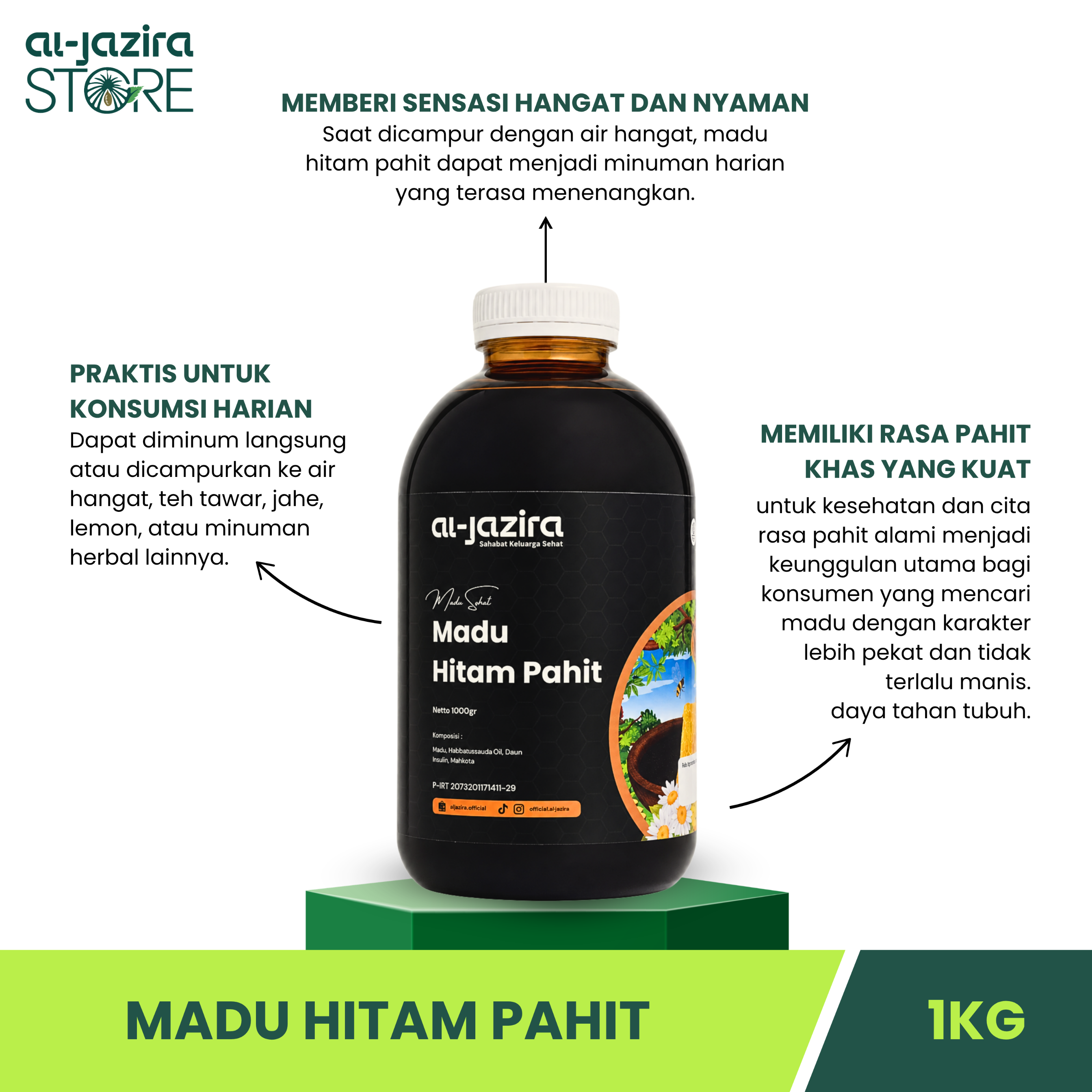 Al-Jazira Madu Hitam Pahit 1Kg