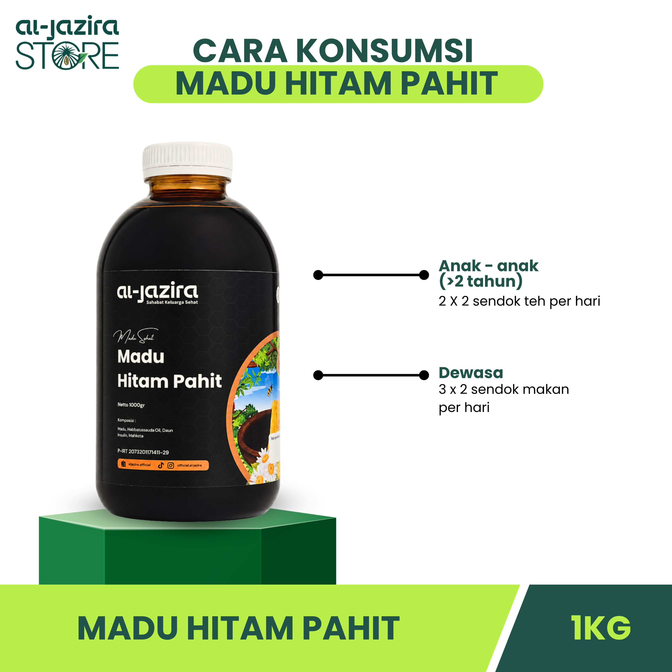 Al-Jazira Madu Hitam Pahit 1Kg