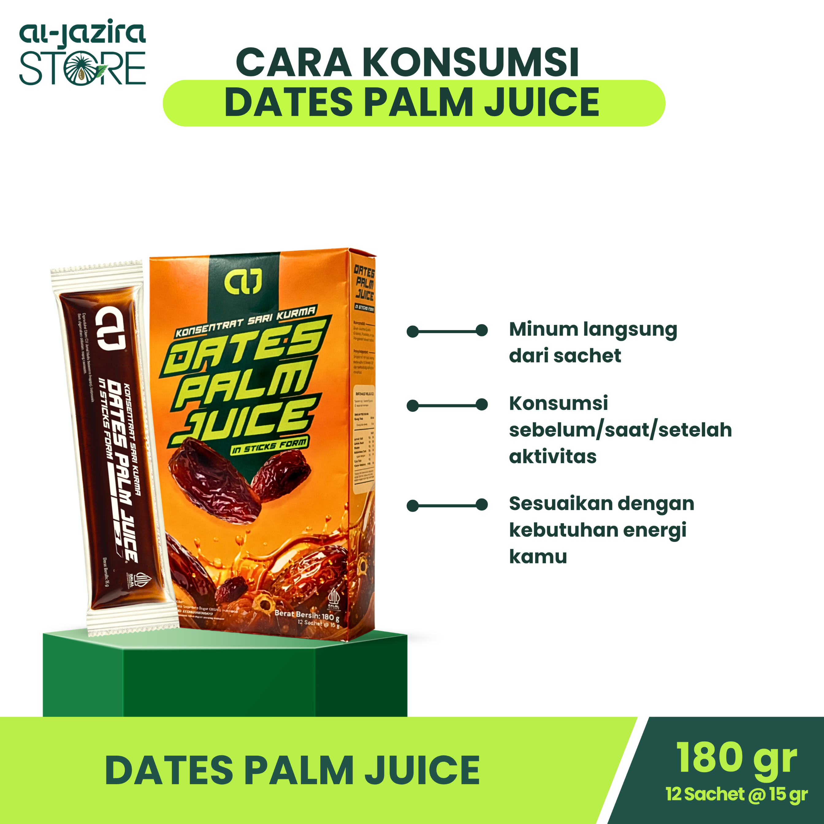 Al-Jazira Dates Palm Juice 180Gr Isi-12 Stick
