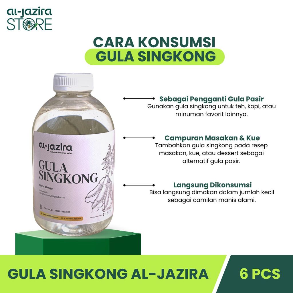 Al-Jazira Gula Cair Singkong 1Kg Isi-6Pcs