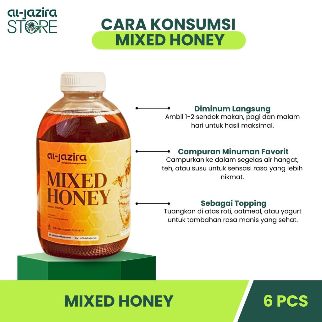 Al-Jazira Madu Multiflora 1Kg Isi-6Pcs