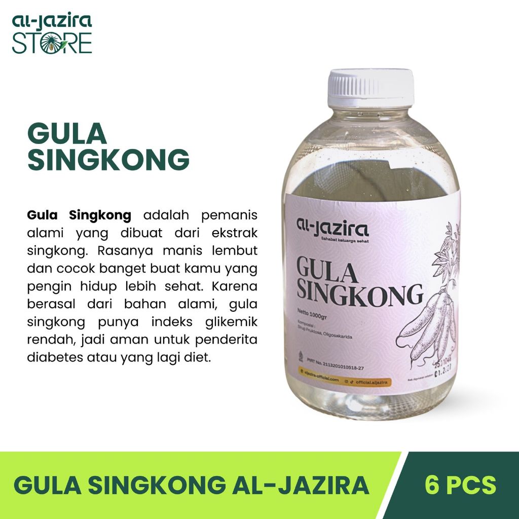 Al-Jazira Gula Cair Singkong 1Kg Isi-6Pcs