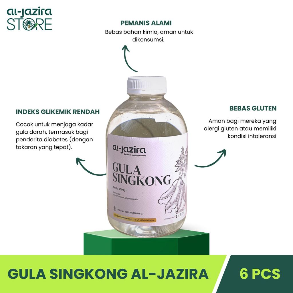 Al-Jazira Gula Cair Singkong 1Kg Isi-6Pcs