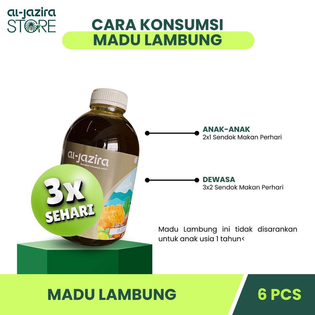 Al-Jazira Madu Herbal Lambung 1Kg Isi-6Pcs