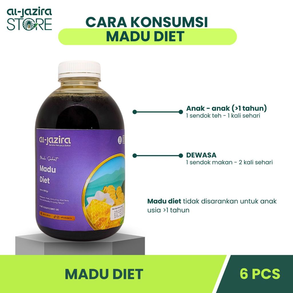 Al-Jazira Madu Diet Herbal 1Kg Isi-6Pcs