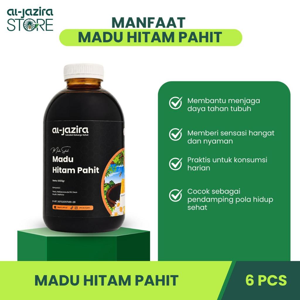 Al-Jazira Madu Hitam Pahit 1Kg Isi-6Pcs
