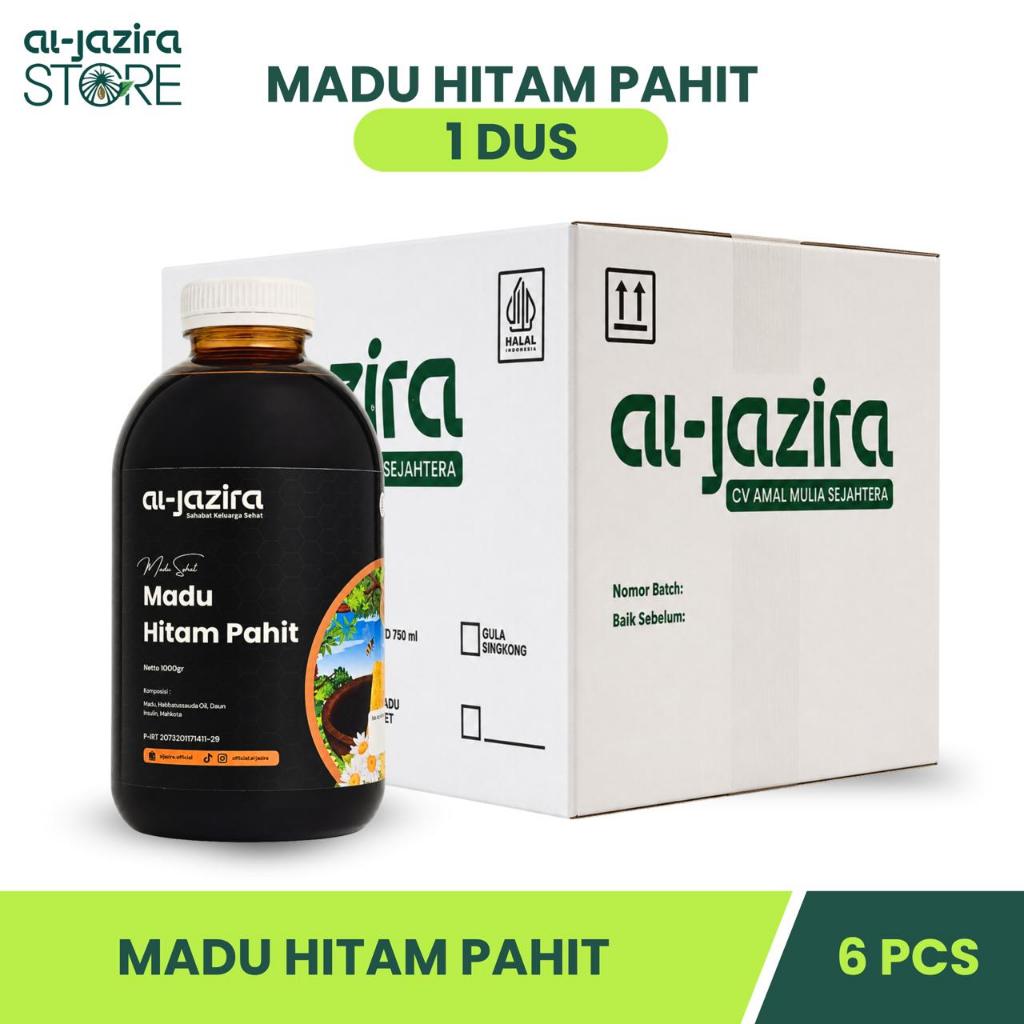 Al-Jazira Madu Hitam Pahit 1Kg Isi-6Pcs