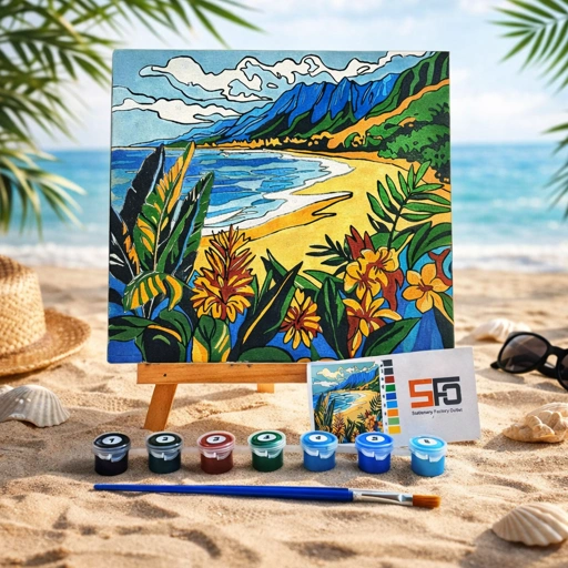 Image of DIY Paint By Numbers Kit 1 Set - Beach L