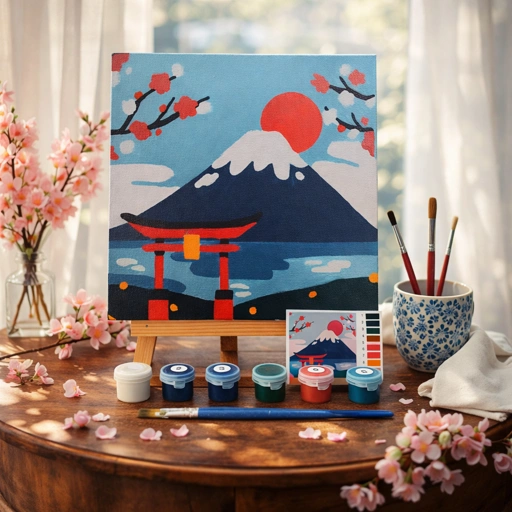 Image of DIY Paint By Number Kit 1 Set - Fuji G