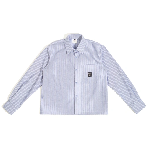 HOKIDOKY STRIPE BOXY LONGSLEEVE SHIRT BLUE