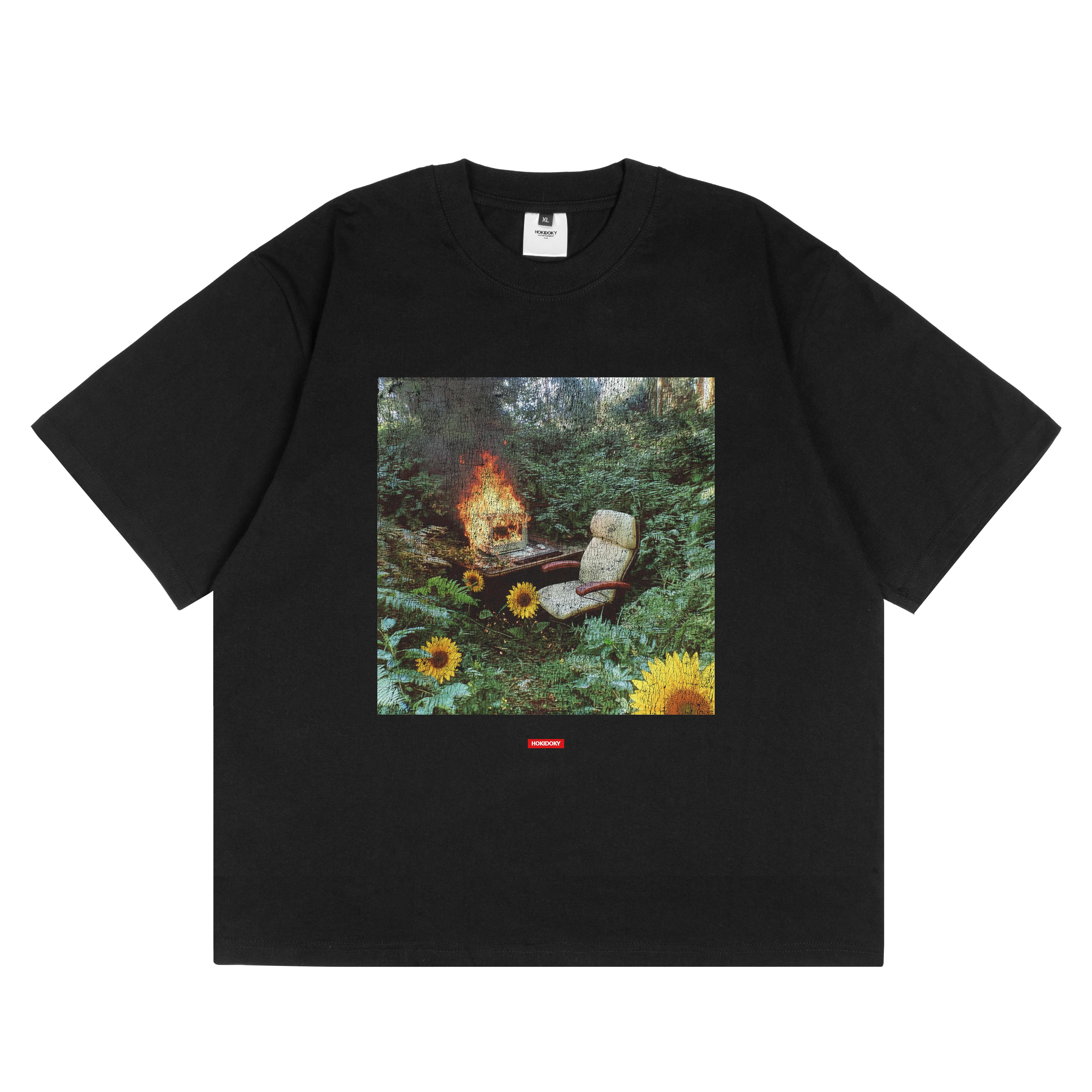 HOKIDOKY FLOWER T-SHIRT BLACK