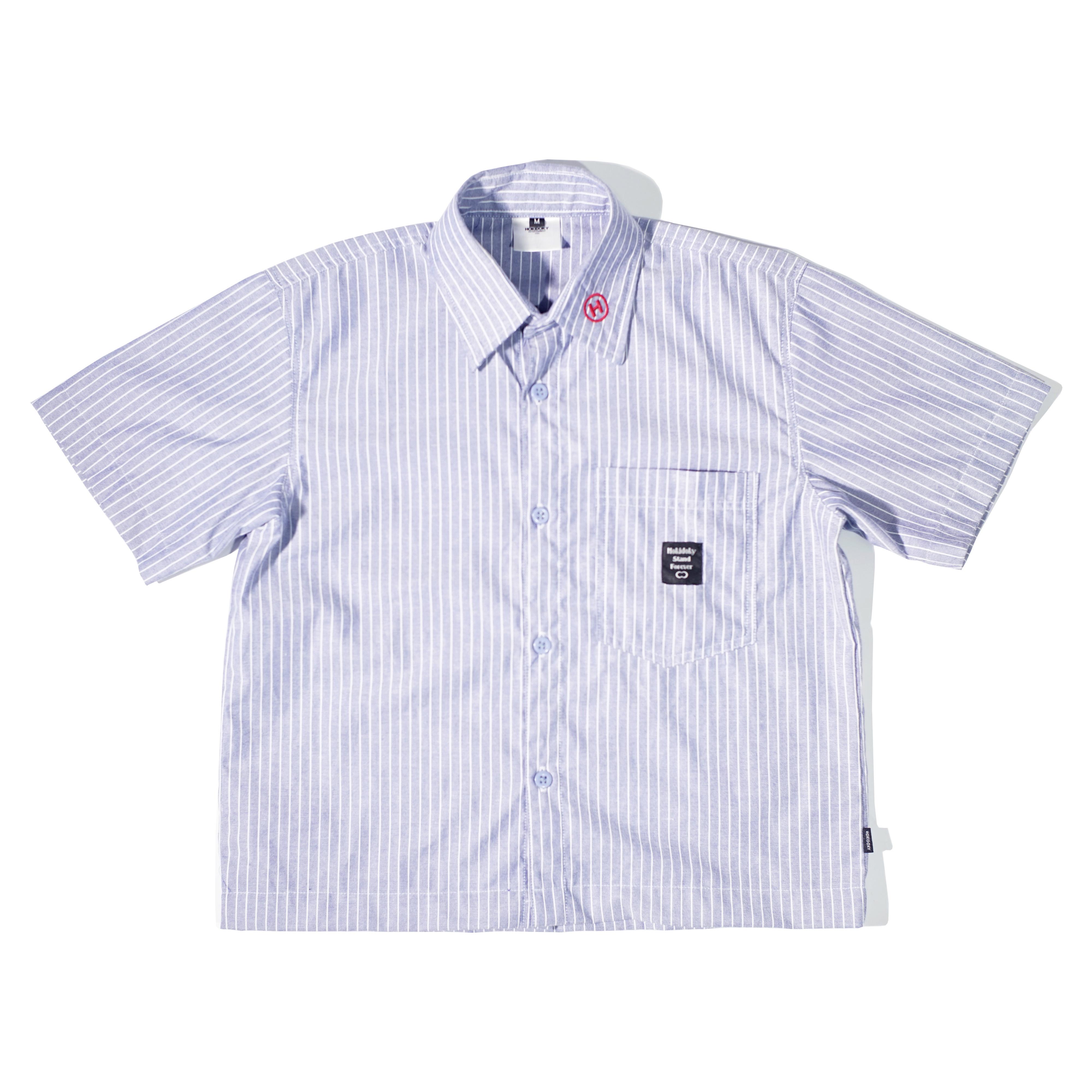 HOKIDOKY ALENA BOXY STRIPE SHIRT BLUE