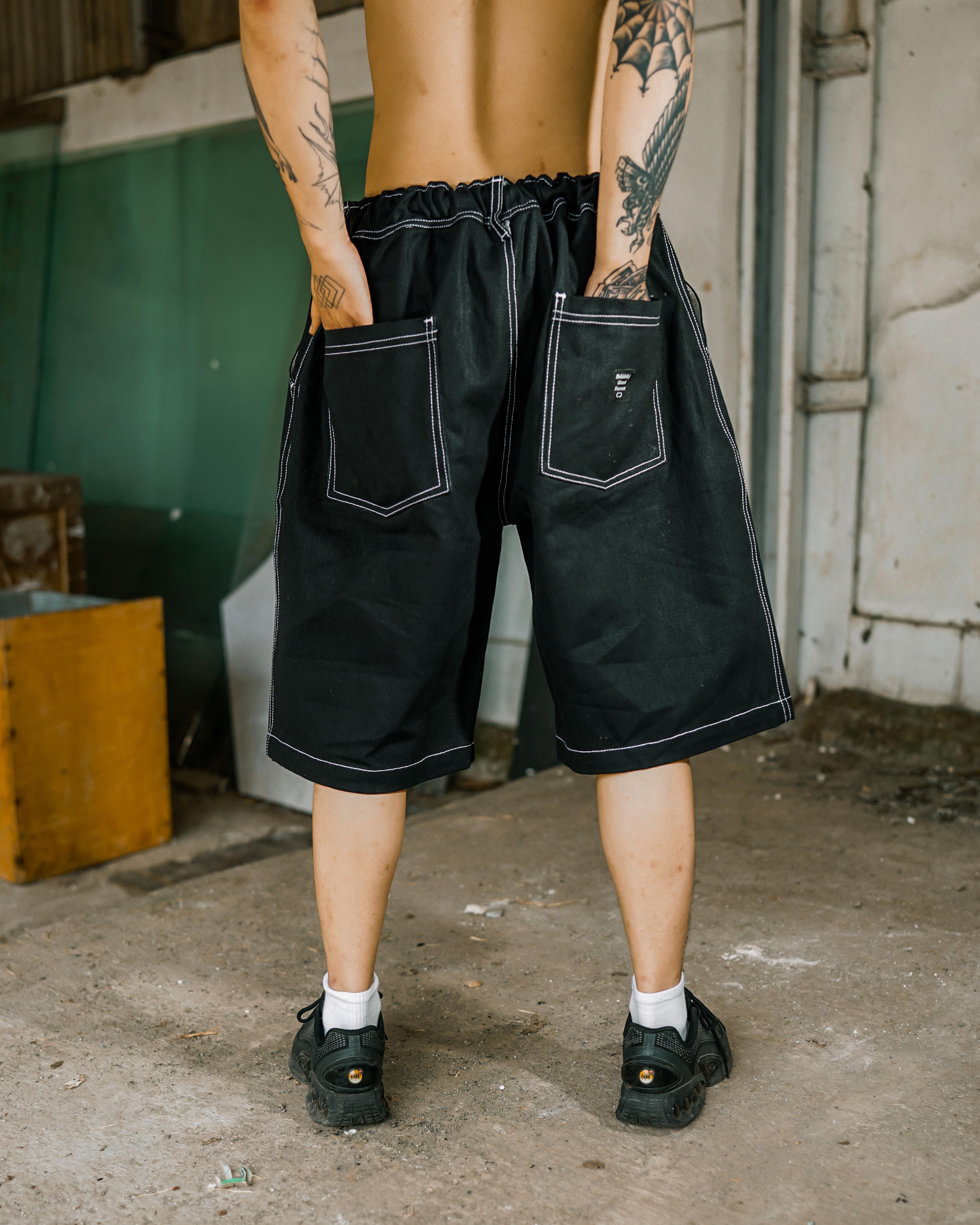 HOKIDOKY JORTS PANTS DENIM BLACK