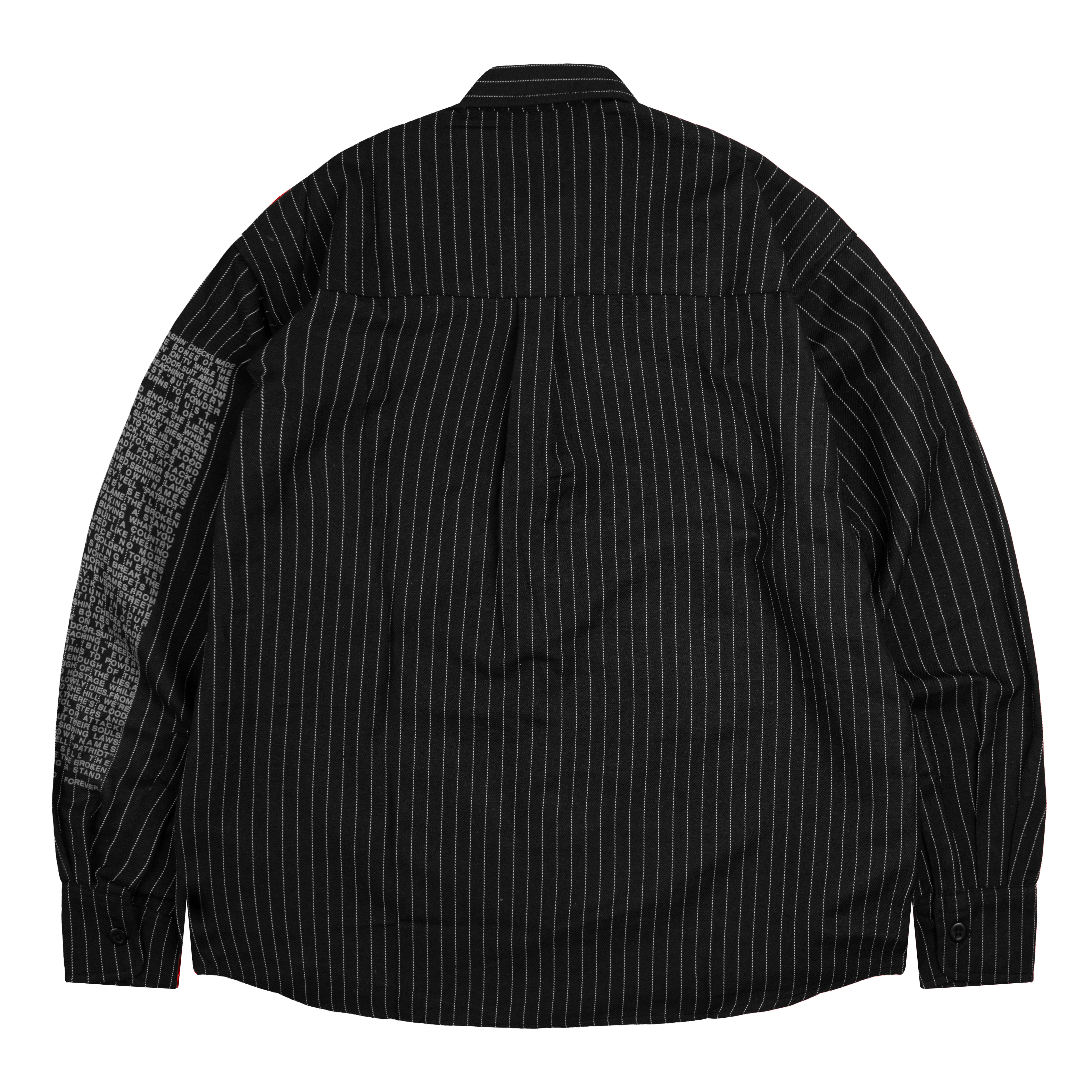 HOKIDOKY STRIPE BOXY LONGSLEEVE SHIRT BLACK