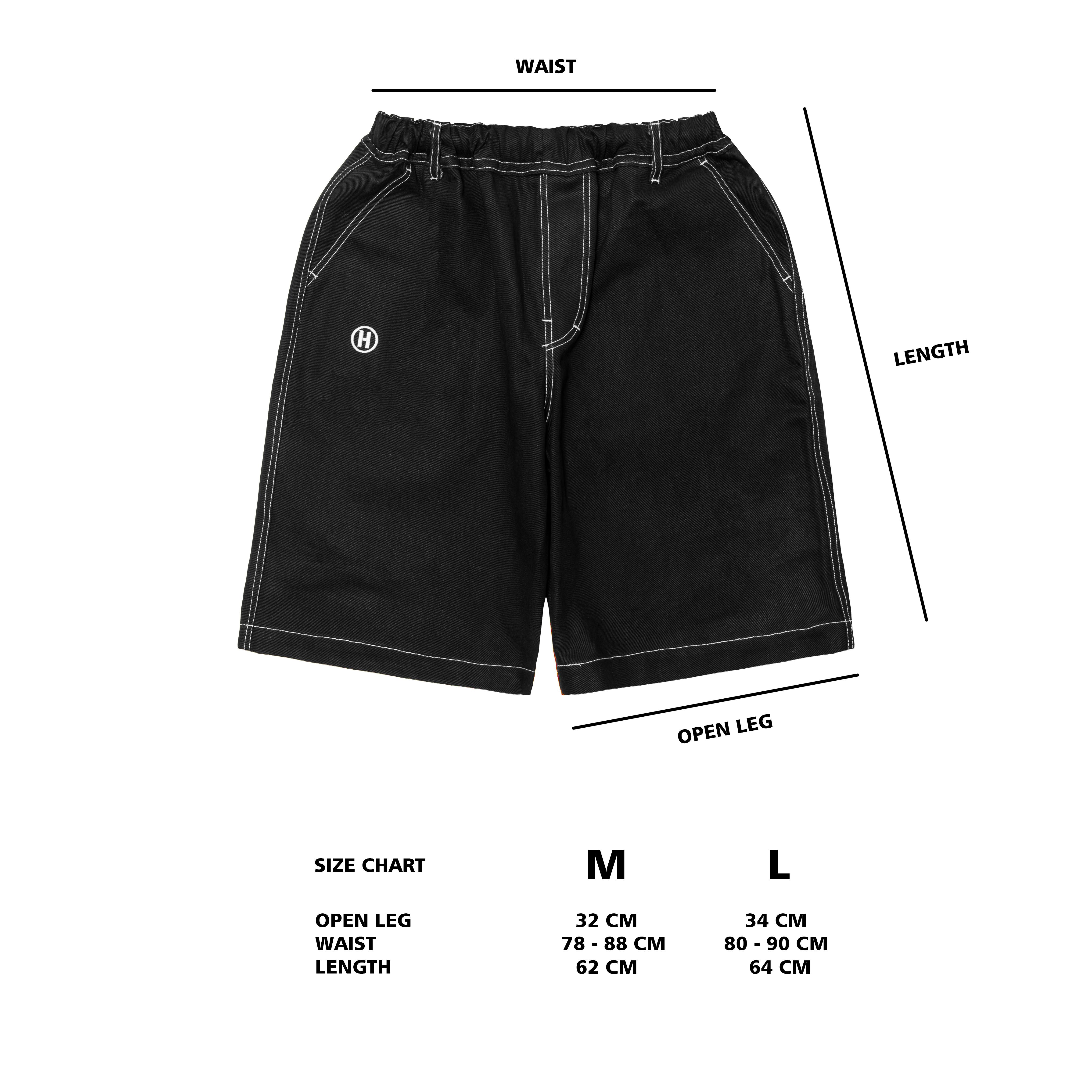 HOKIDOKY JORTS PANTS DENIM BLACK