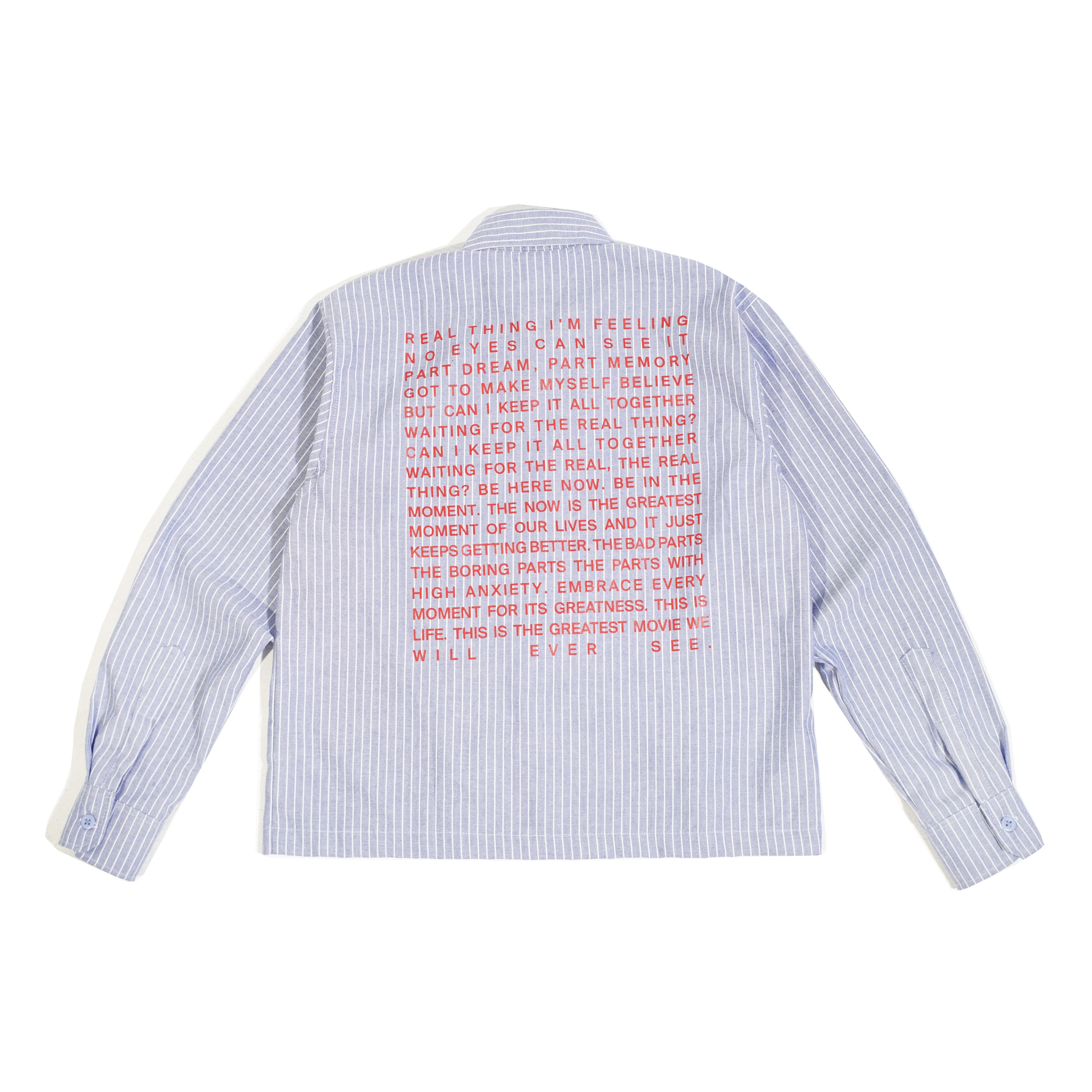 HOKIDOKY STRIPE BOXY LONGSLEEVE SHIRT BLUE