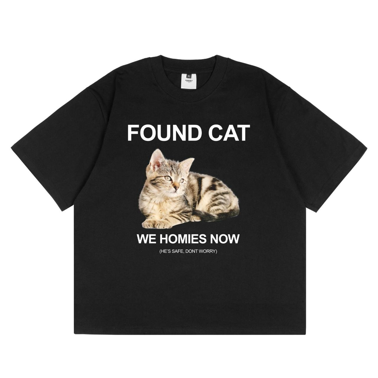 HOKIDOKY FOUND CAT T-SHIRT BLACK