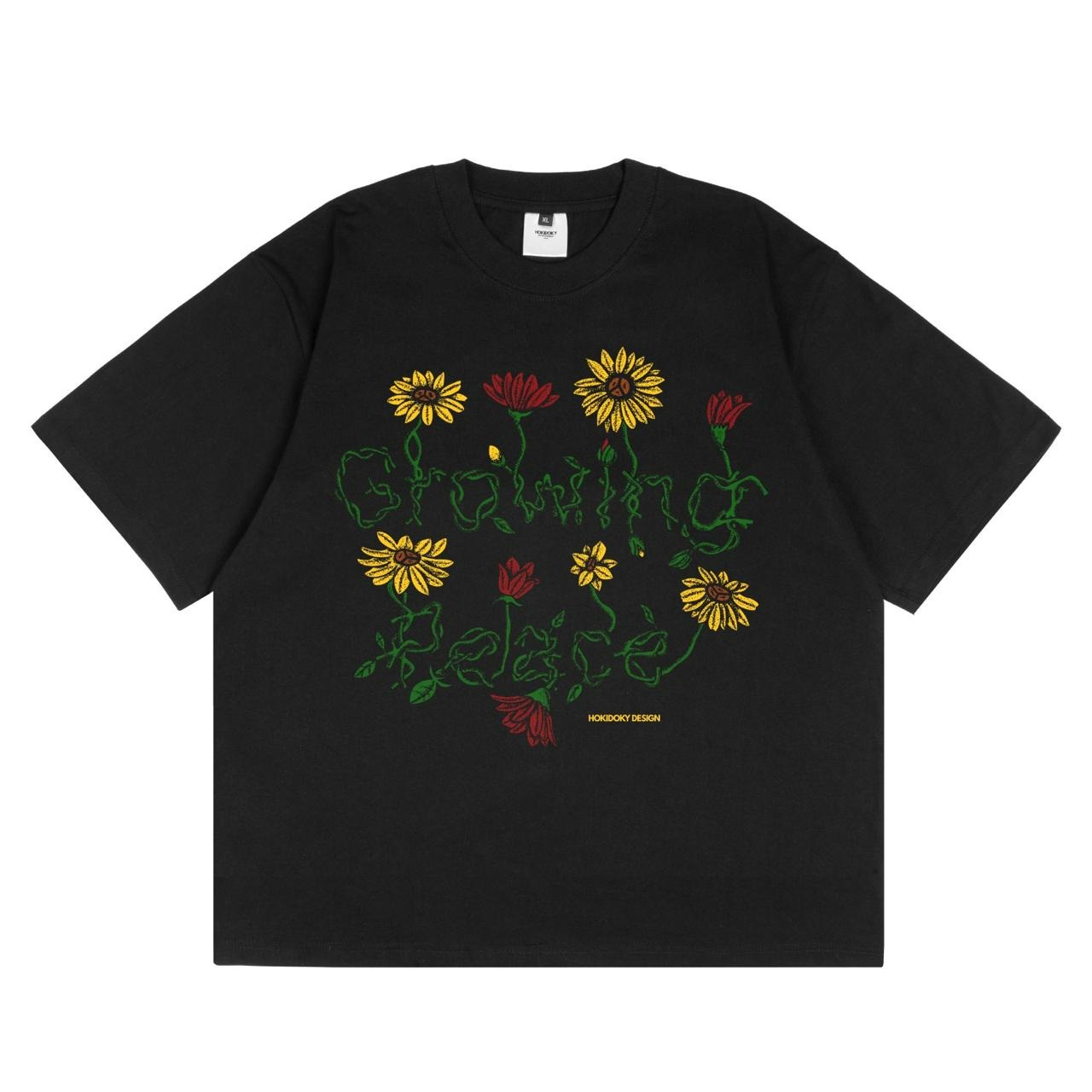 HOKIDOKY GROWING T-SHIRT BLACK