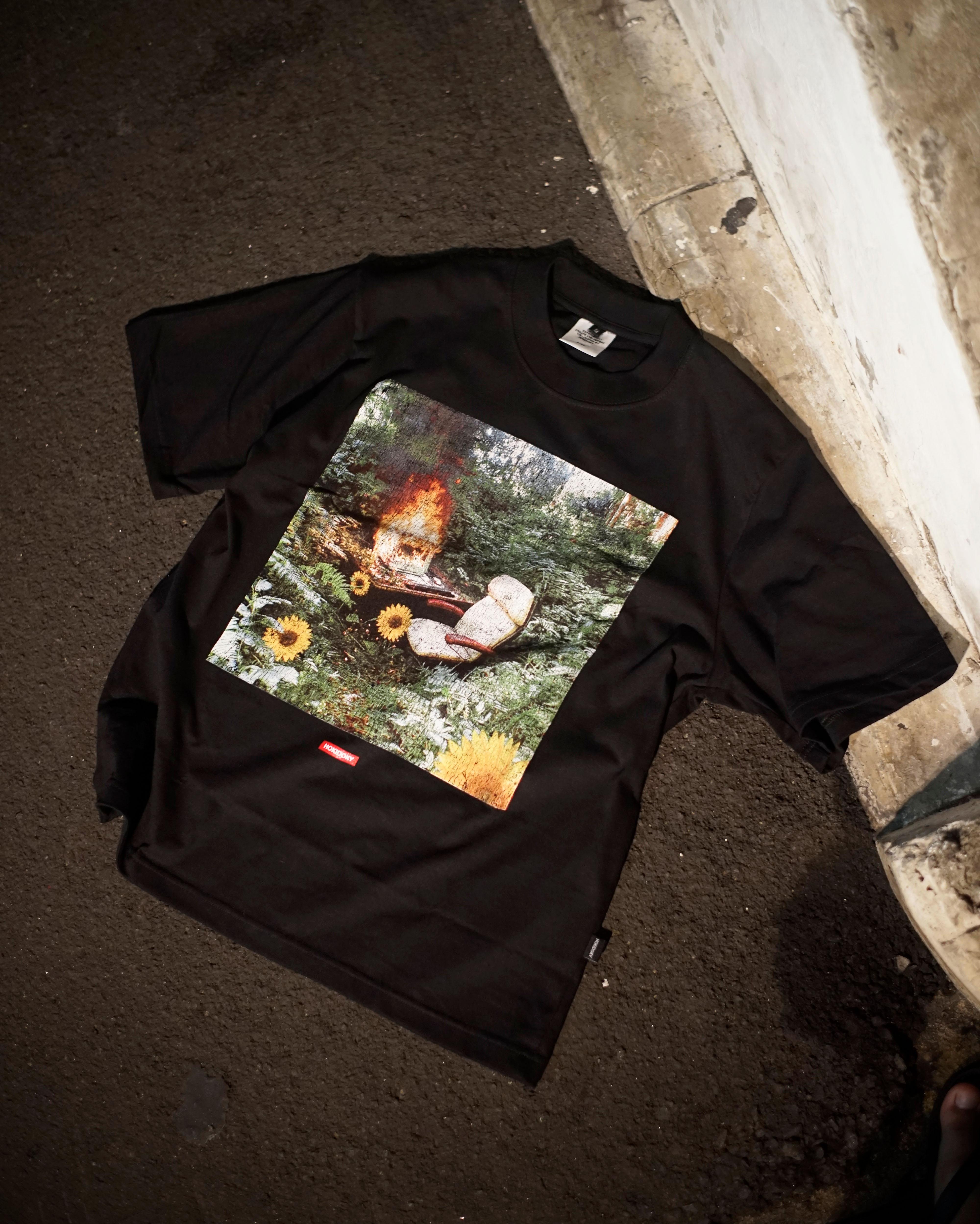 HOKIDOKY FLOWER T-SHIRT BLACK
