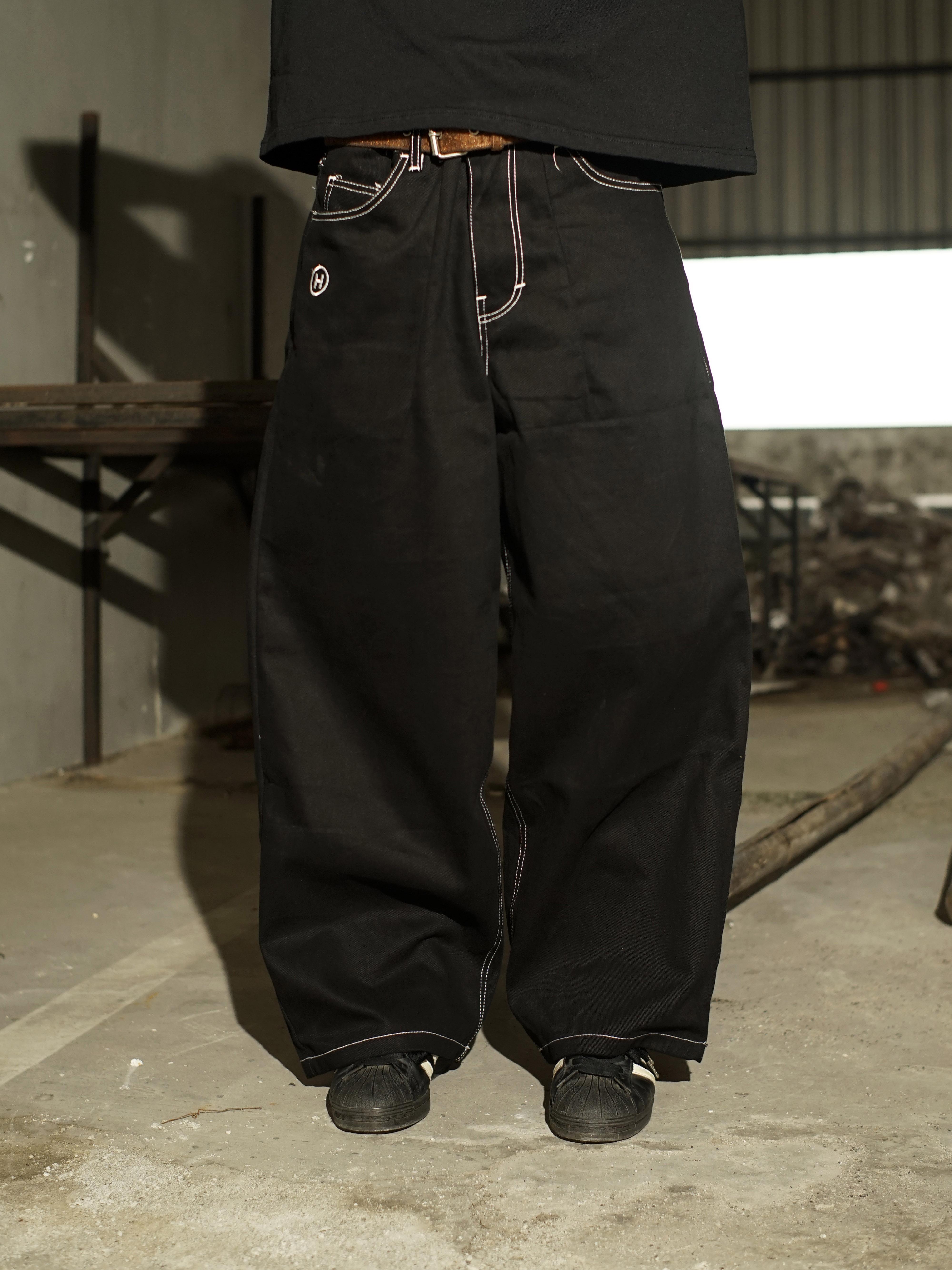 HOKIDOKY BARREL PANTS DENIM BLACK