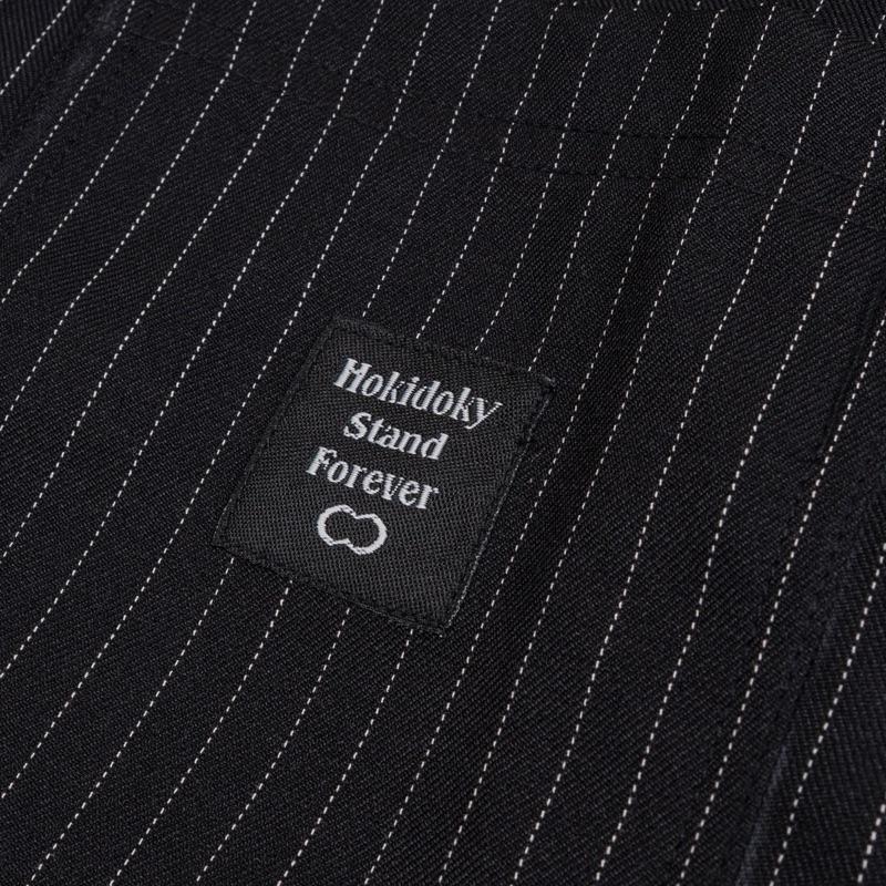 HOKIDOKY EXPERIMENT STRIPE BOXY SHIRT BLACK