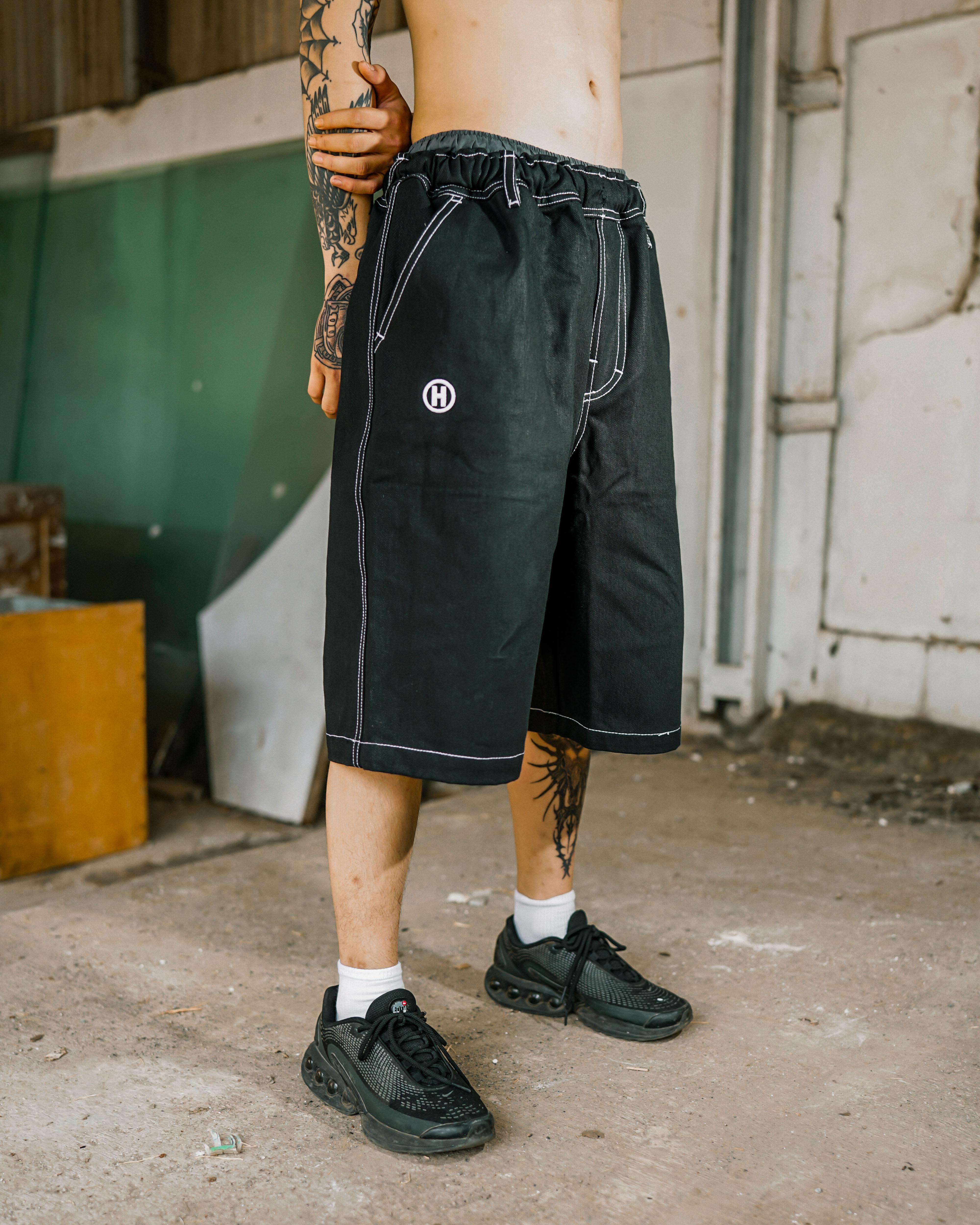 HOKIDOKY JORTS PANTS DENIM BLACK