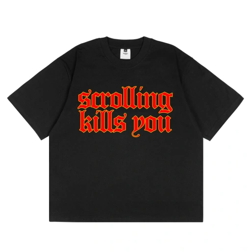 HOKIDOKY SCORLLING T-SHIRT BLACK
