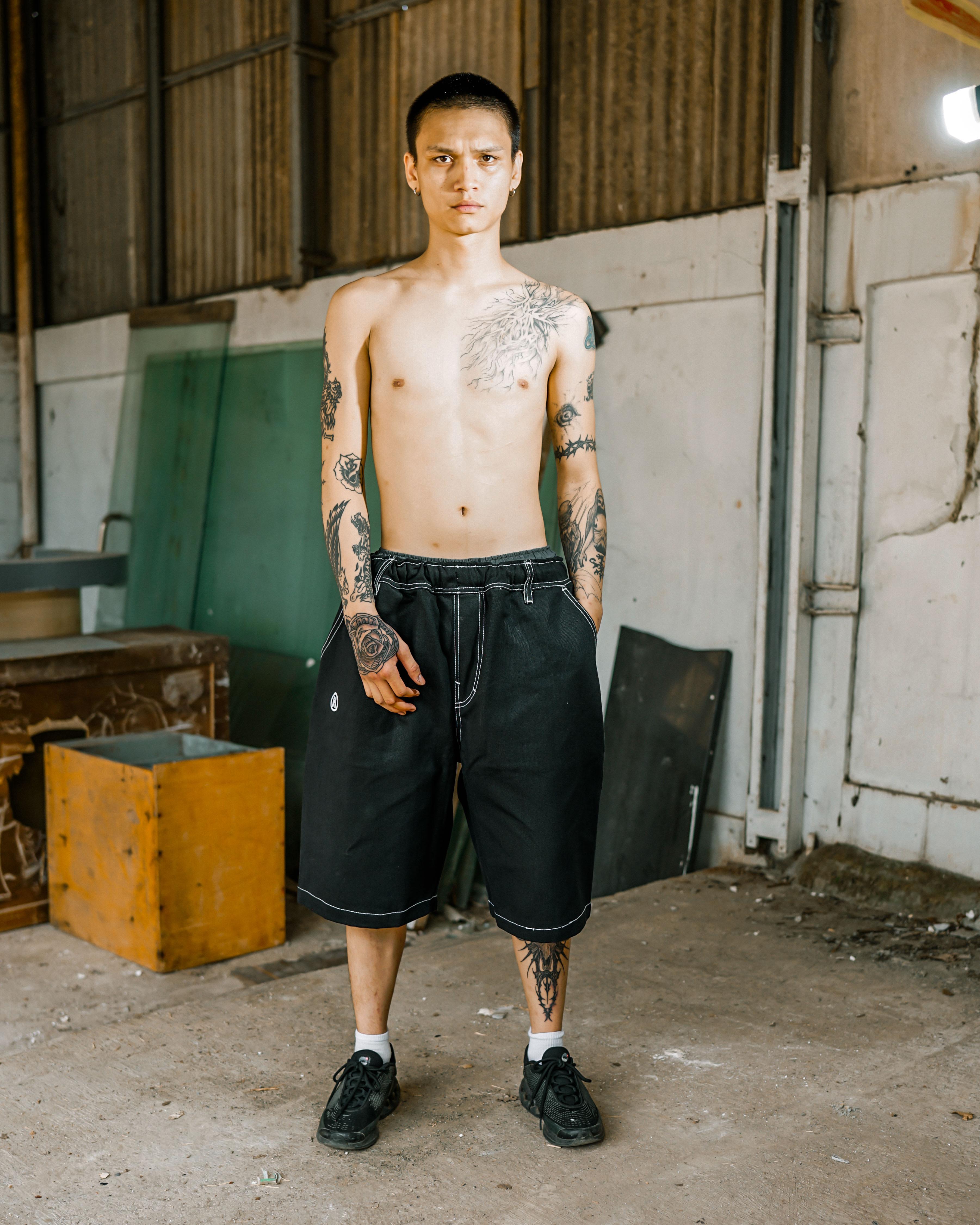 HOKIDOKY JORTS PANTS DENIM BLACK