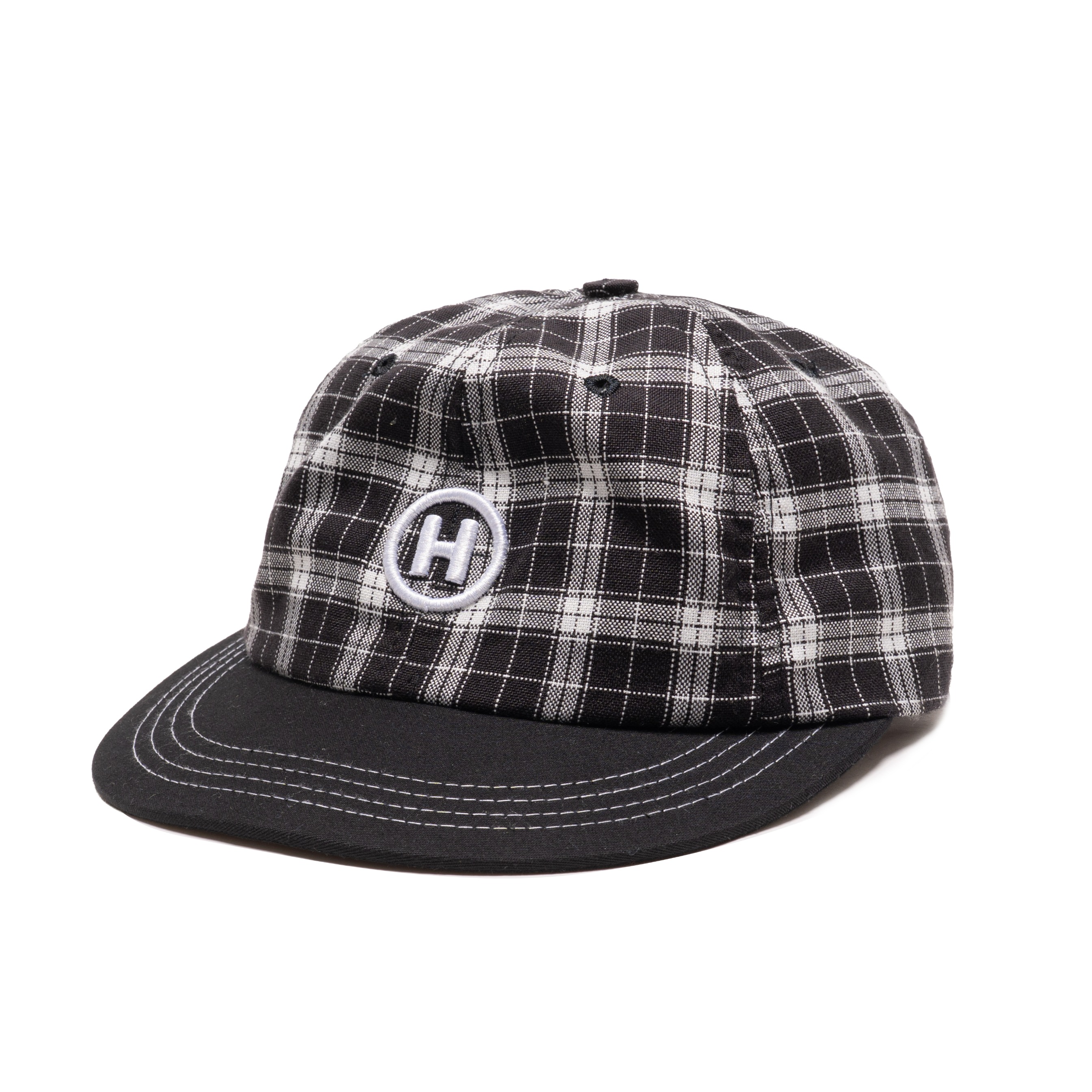 HOKIDOKY SIX PANEL PLAID CAP BLACK