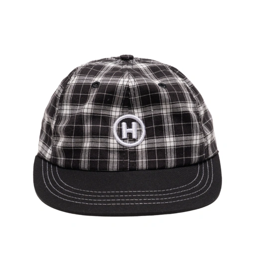 HOKIDOKY SIX PANEL PLAID CAP BLACK