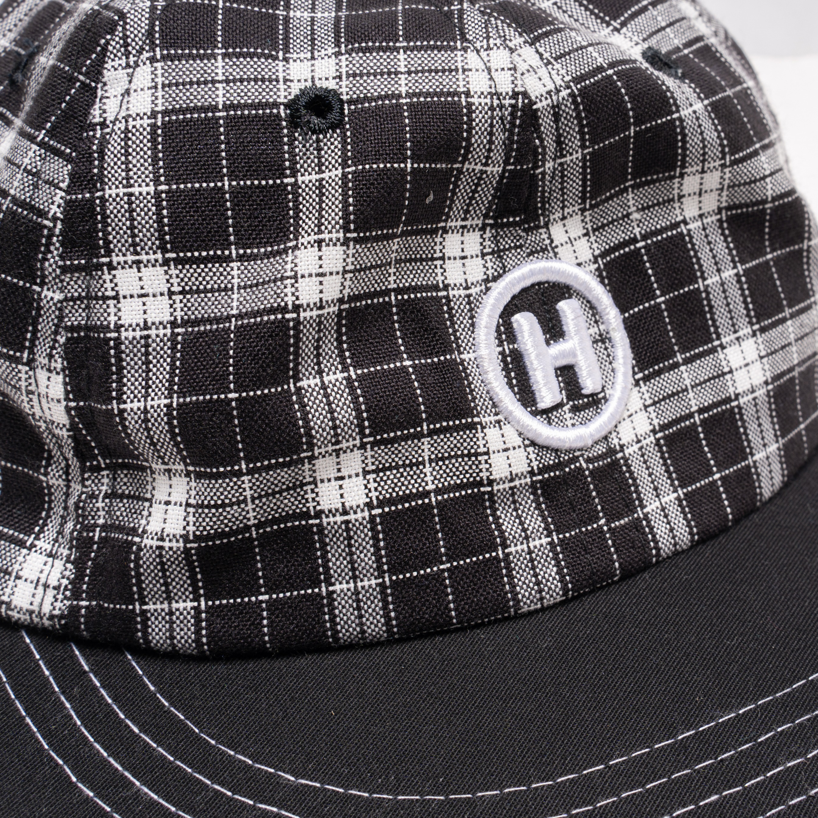 HOKIDOKY SIX PANEL PLAID CAP BLACK