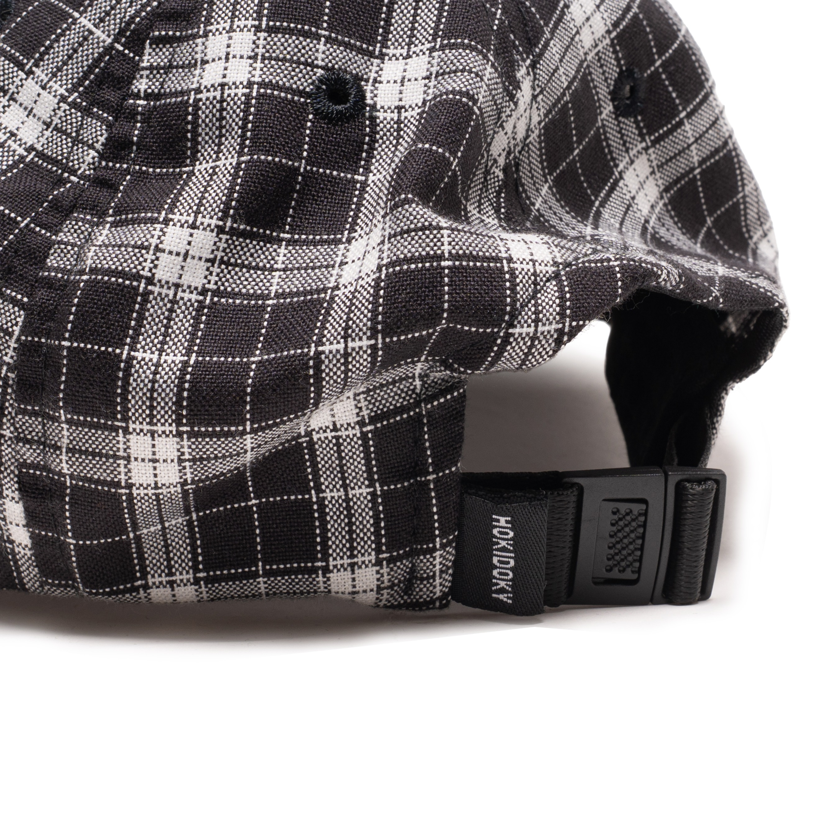HOKIDOKY SIX PANEL PLAID CAP BLACK
