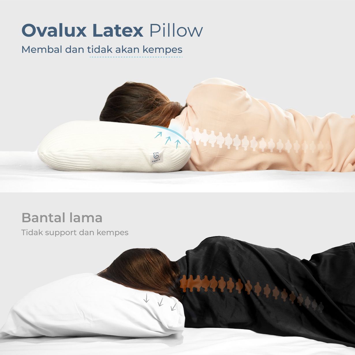 Ovalux Latex Pillow (Kwala True Nature Series 100% Natural latex) - Bantal Ovalux 100% natural Latex