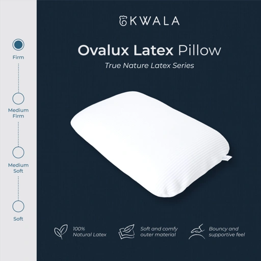 Ovalux Latex Pillow  (Kwala True Nature Series 100% Natural latex) - Bantal Ovalux 100% natural Latex