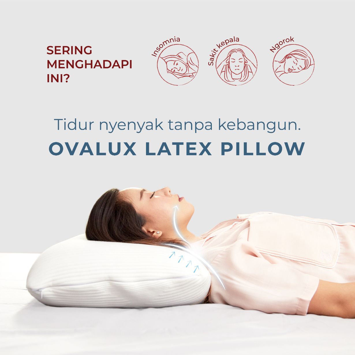 Ovalux Latex Pillow (Kwala True Nature Series 100% Natural latex) - Bantal Ovalux 100% natural Latex