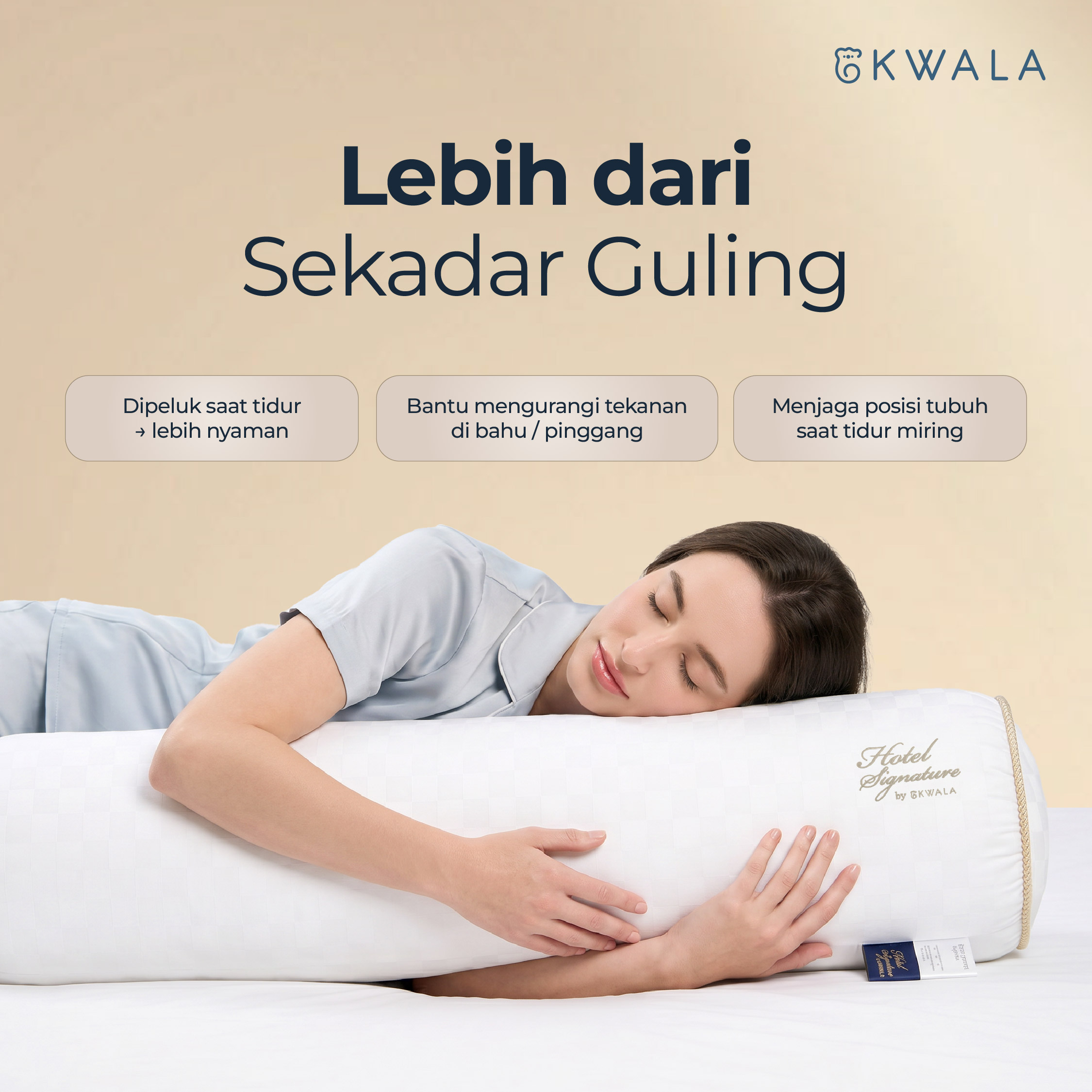 KWALA Prestige Bolster Hotel Signature | Guling Tidur Hotel Bintang 5 | Guling Hotel Premium | Guling Empuk | Guling Anti Alergi | Guling Tidur Nyaman | Guling Premium | Guling Tidur Dewasa | Anti Kempes | Guling Murah | Guli