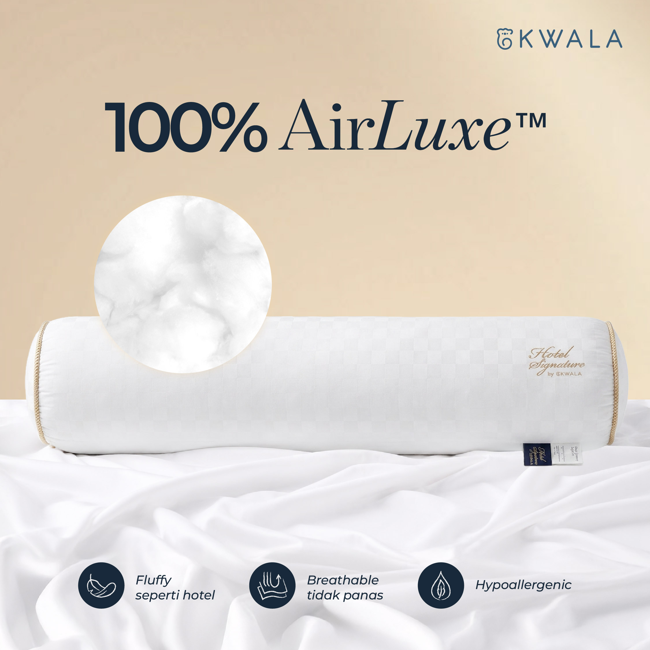 KWALA Prestige Bolster Hotel Signature | Guling Tidur Hotel Bintang 5 | Guling Hotel Premium | Guling Empuk | Guling Anti Alergi | Guling Tidur Nyaman | Guling Premium | Guling Tidur Dewasa | Anti Kempes | Guling Murah | Guli