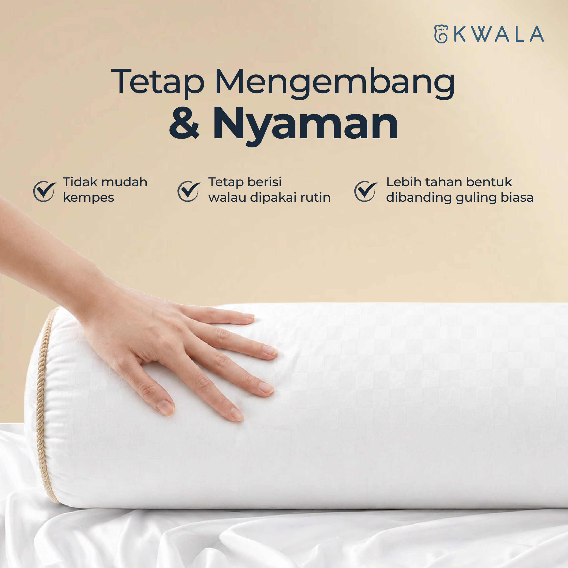 KWALA Prestige Bolster Hotel Signature | Guling Tidur Hotel Bintang 5 | Guling Hotel Premium | Guling Empuk | Guling Anti Alergi | Guling Tidur Nyaman | Guling Premium | Guling Tidur Dewasa | Anti Kempes | Guling Murah | Guli