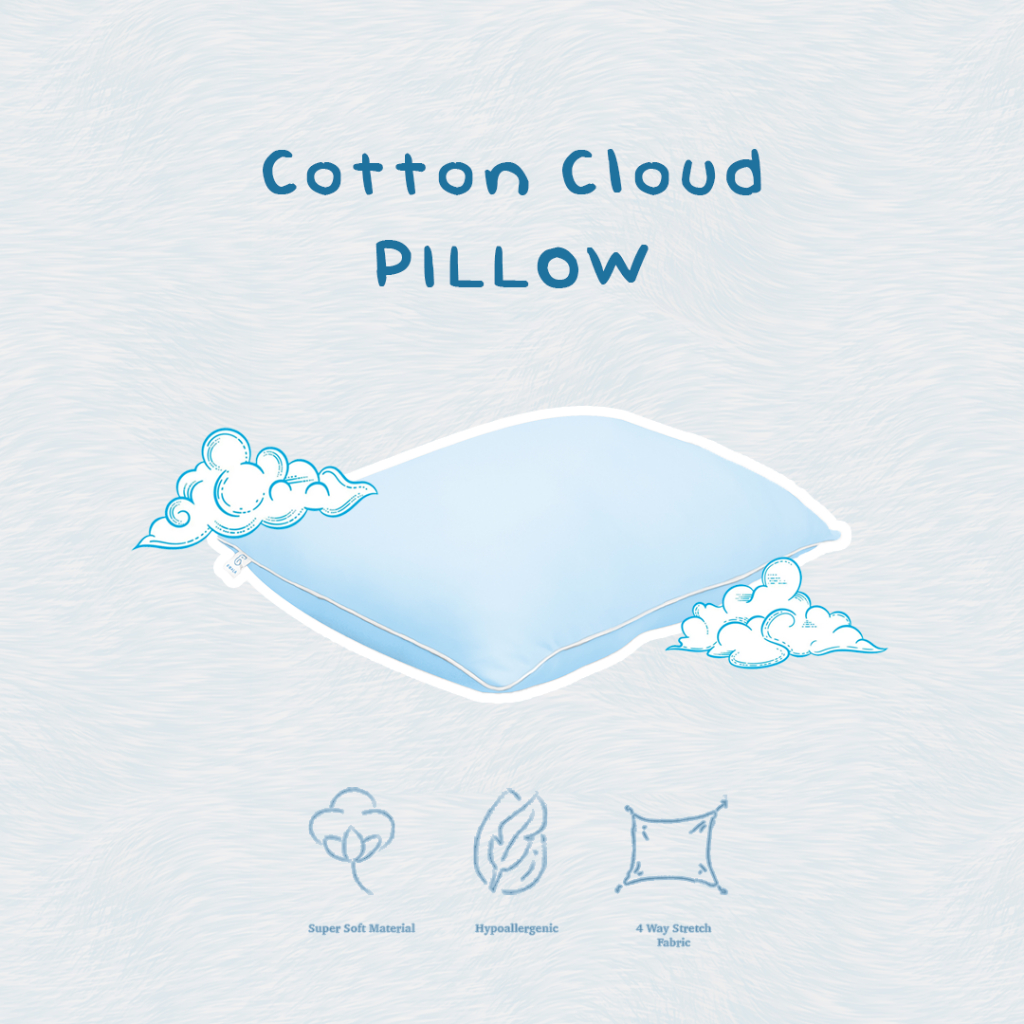 KWALA Cotton Cloud Pillow | Bantal Soft | Bantal Super Soft | Bantal Bulu Angsa Sintetis | Bantal Hotel | Bantal Microfiber