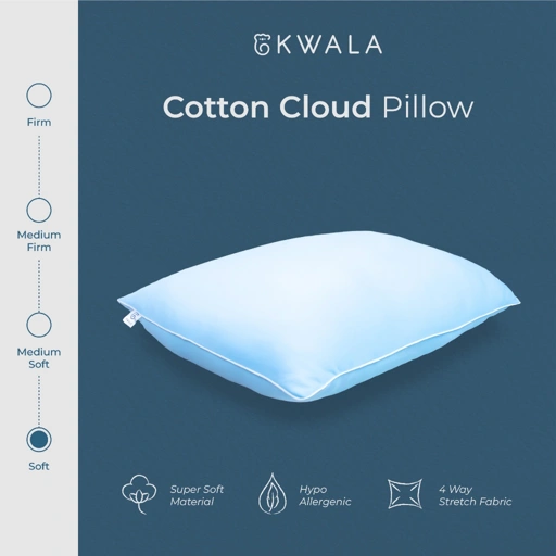 KWALA Cotton Cloud Pillow | Bantal Soft | Bantal Super Soft | Bantal Bulu Angsa Sintetis | Bantal Hotel | Bantal Microfiber