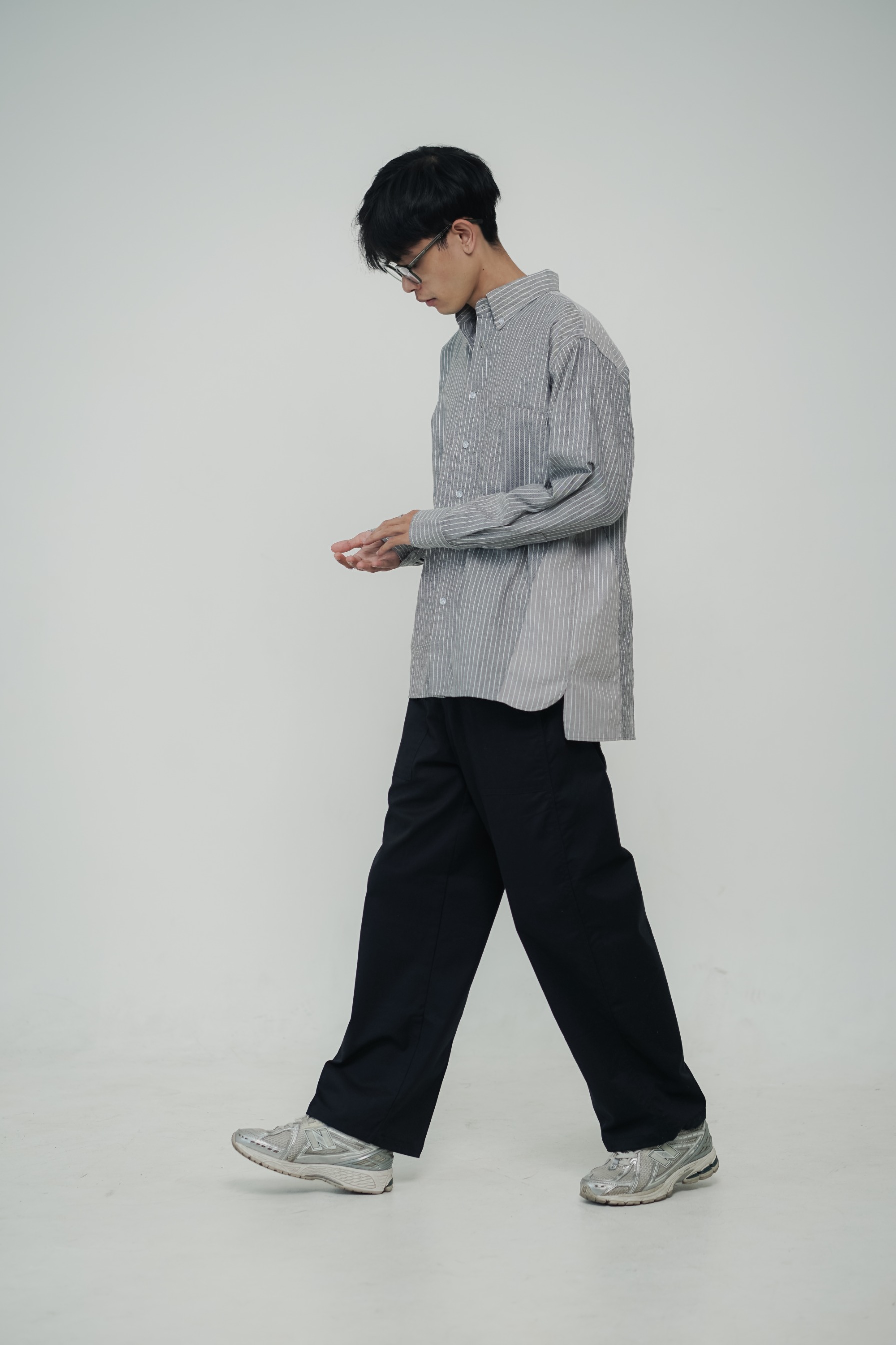 LOUNDE 2-Tone Shirt Black Grey