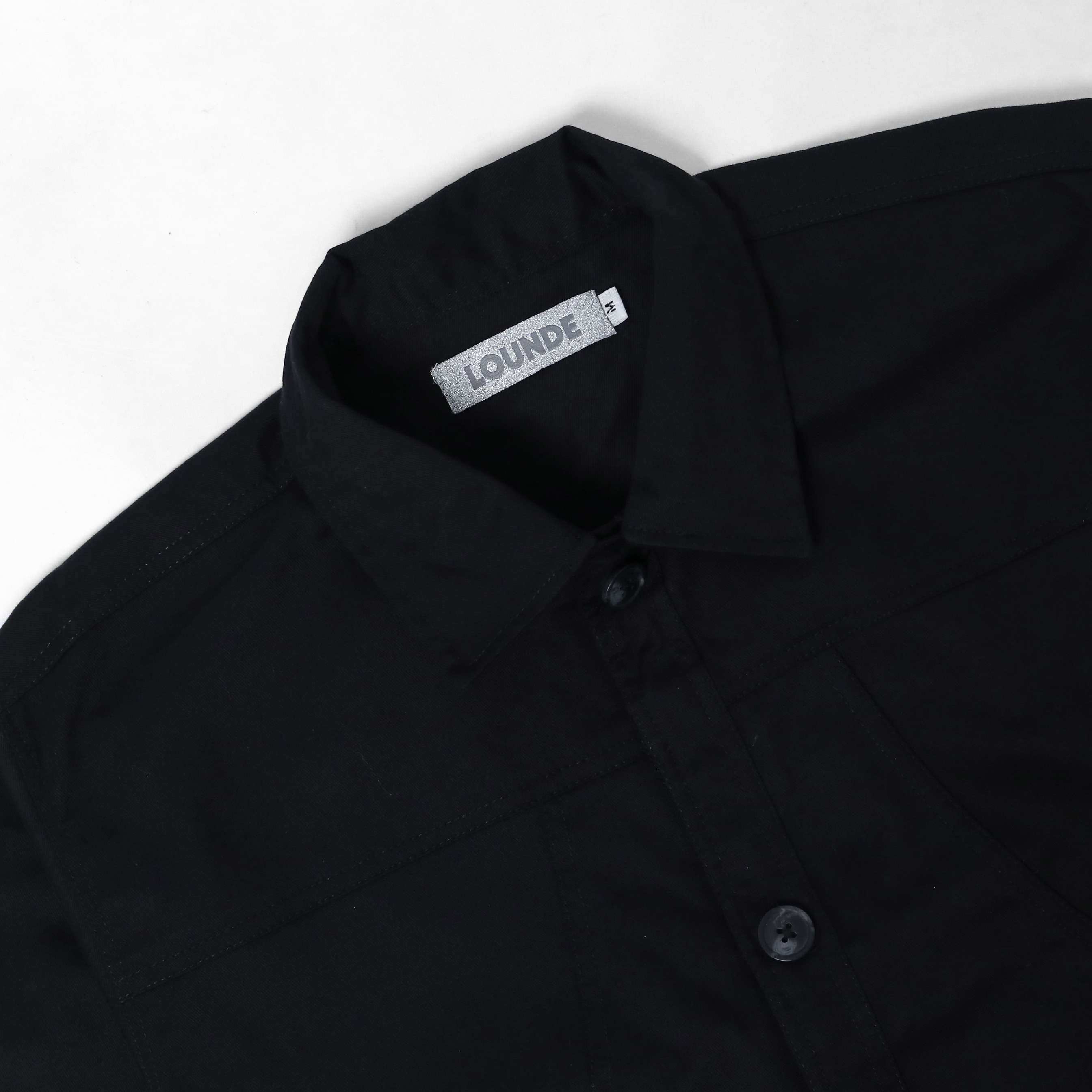 LOUNDE Noir Twill Overshirt Unisex Jacket