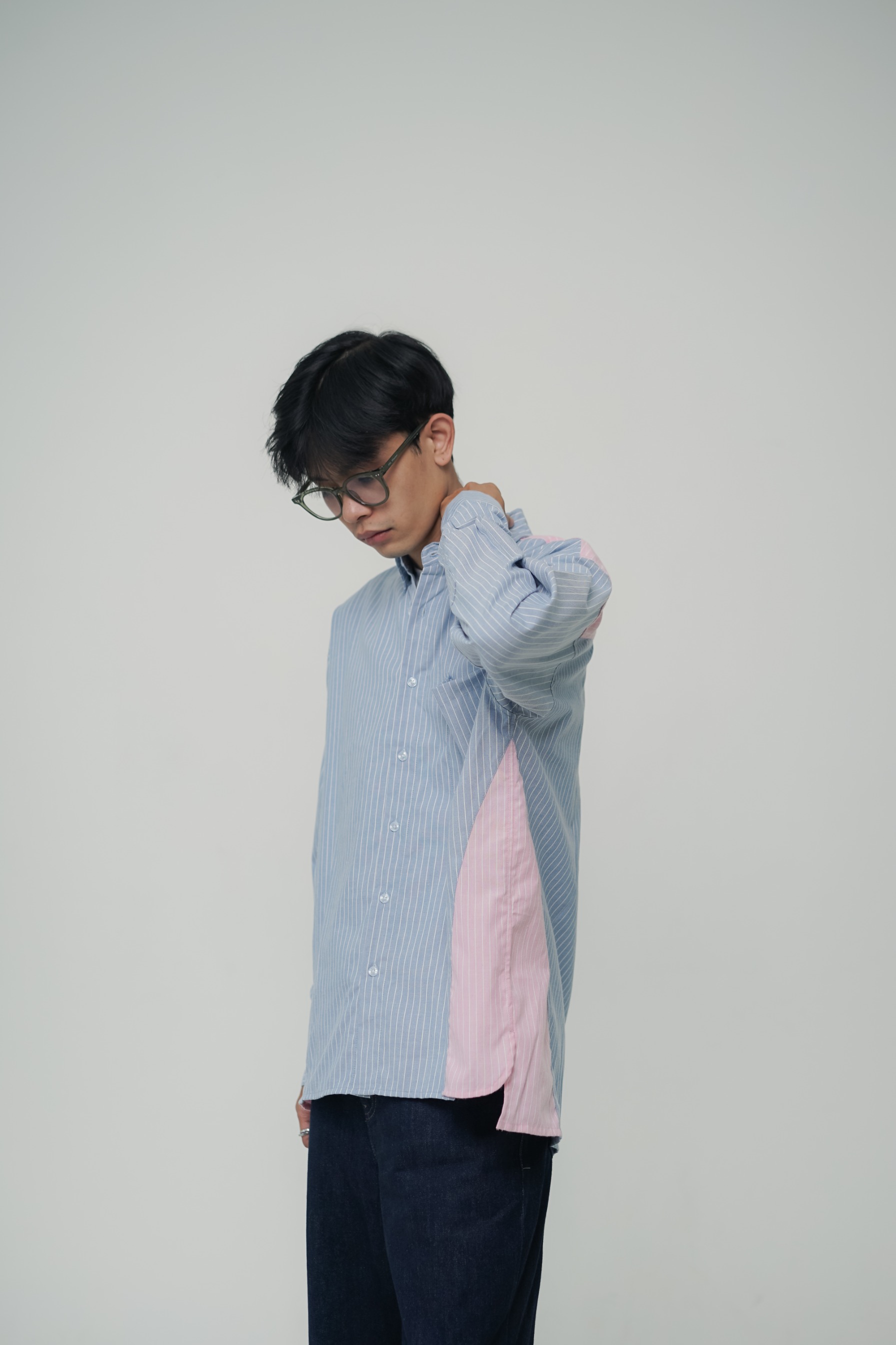 LOUNDE 2-Tone Shirt Blue Pink