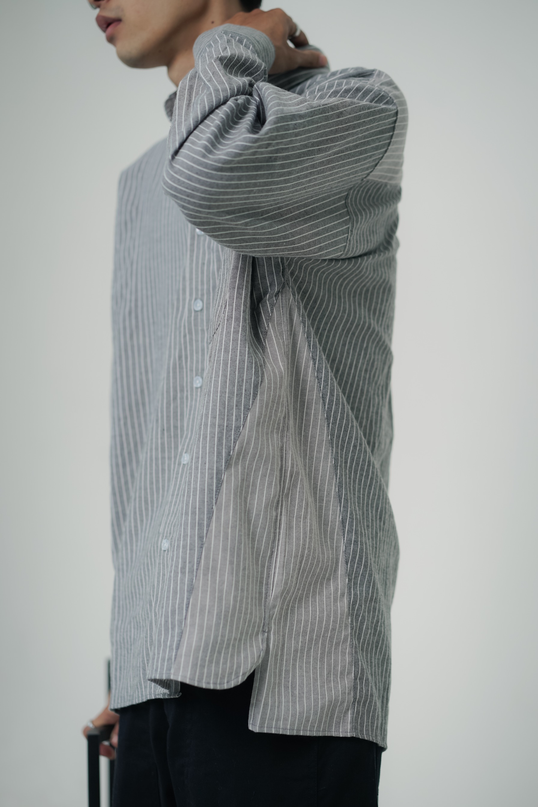 LOUNDE 2-Tone Shirt Black Grey