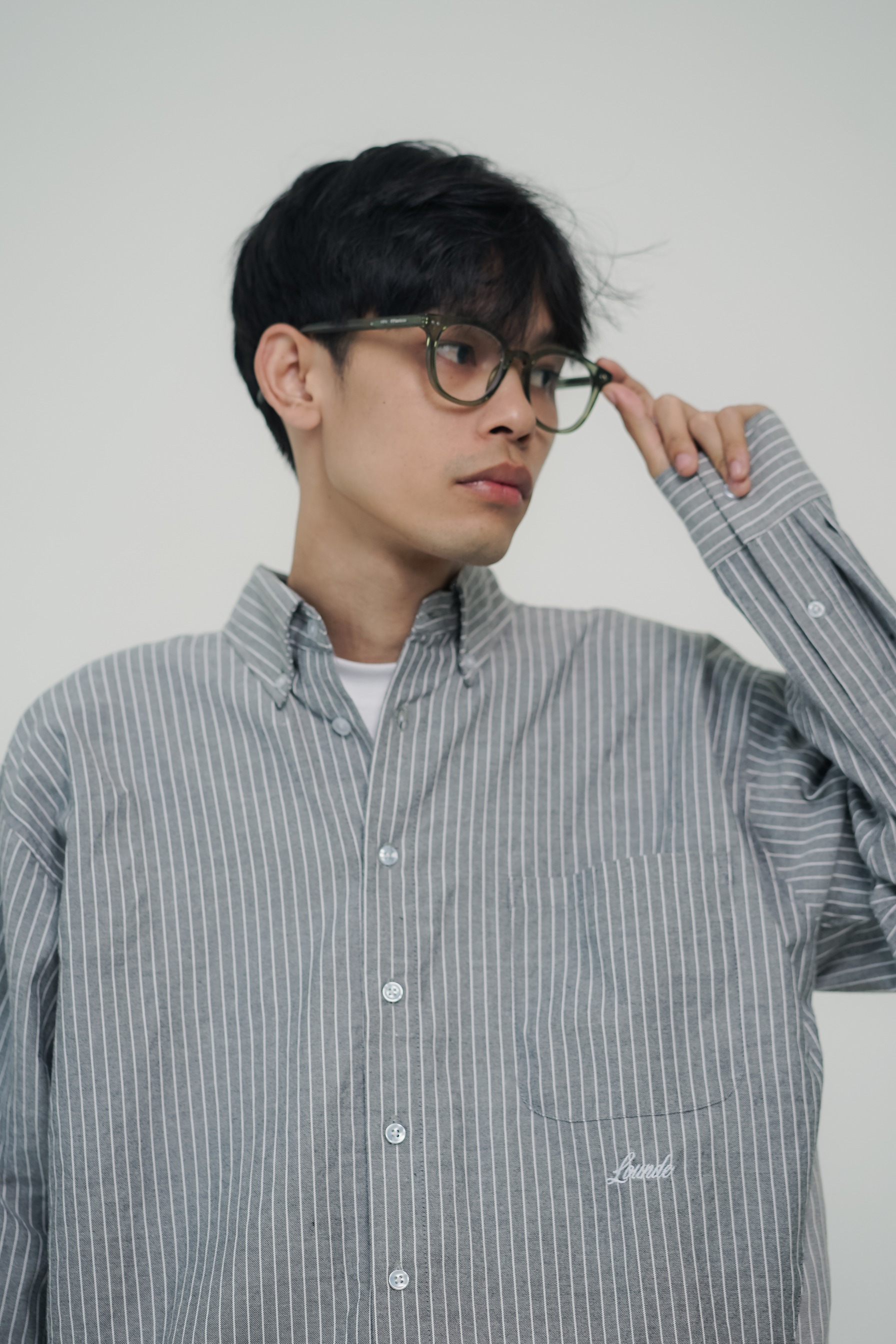 LOUNDE 2-Tone Shirt Black Grey
