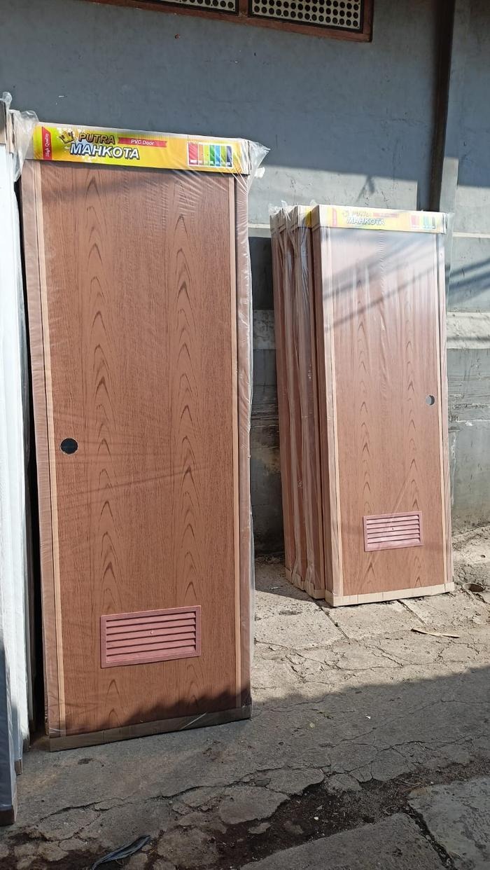Pintu PVC Kamar Mandi Warna Biru, Pink, Putih, Krem, Abu, Hijau, Coklat Urat Kayu Khusus Instant Gocar Jakarta, Tangerang, Depok, dan Bekasi Kota