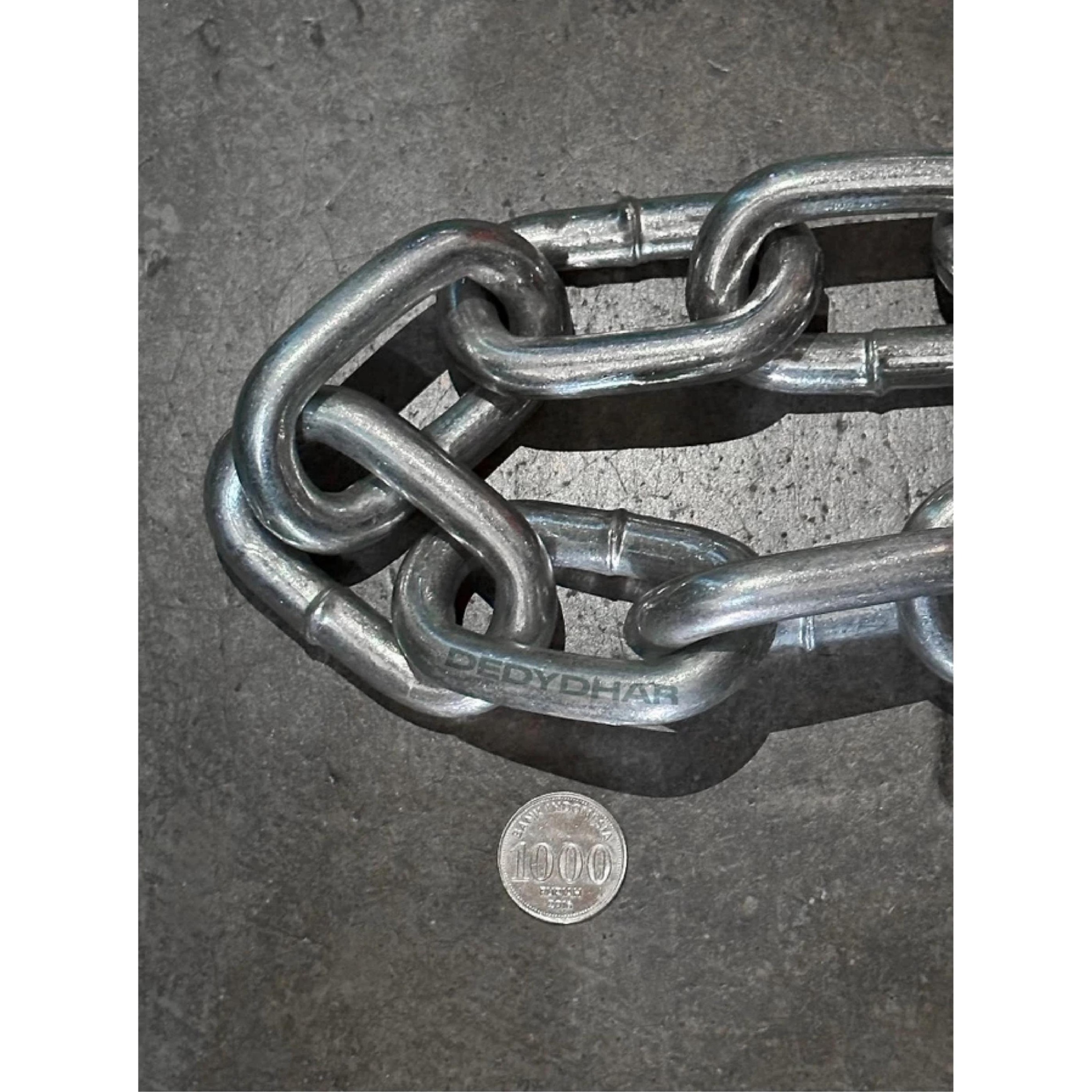 Rantai Besi 12mm 1/2inch / Rantai Pagar Portal Gembok Motor Kuat Galvanized 1 Meter