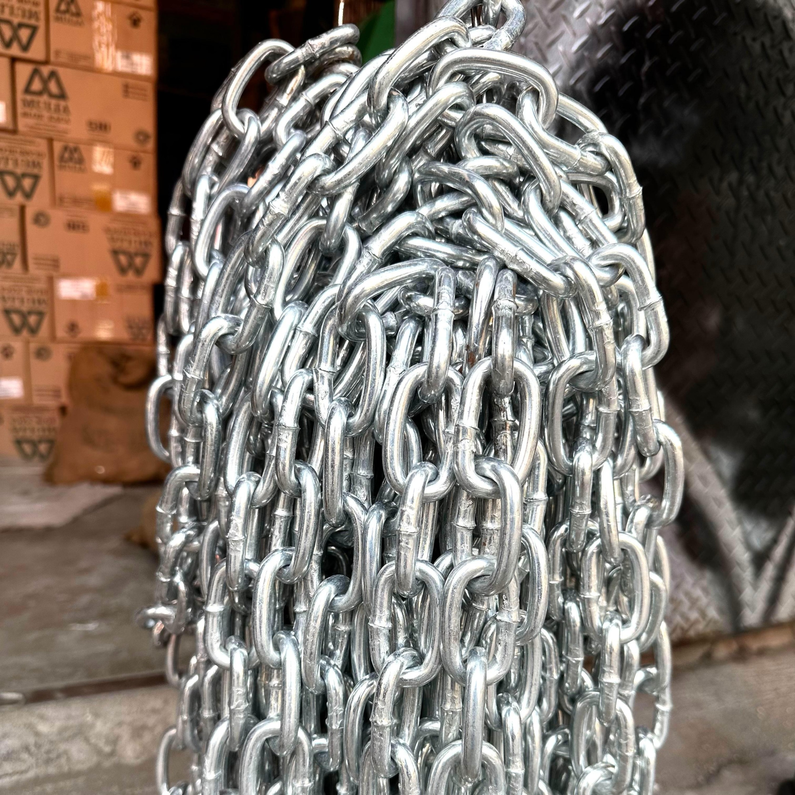 Rantai Besi 16mm 5/8inch / Rantai Pagar Portal Gembok Motor Kuat Galvanized 1 Meter