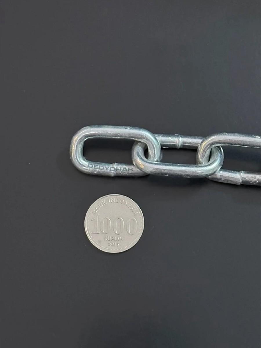 Rantai Besi 5mm 3/16inch / Rantai Pagar Portal Gembok Motor Kuat Galvanized 1 Meter